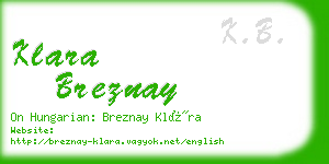 klara breznay business card